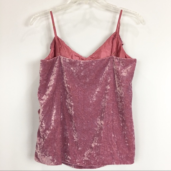 J. Crew Factory Pink Velvet Ruffle Cami - Picture 4 of 8